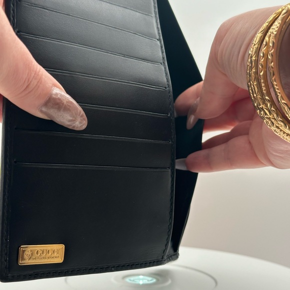 Vintage Gucci double flap long wallet, 24 karat plate, emblem and buttons. EUC! - Picture 9 of 16
